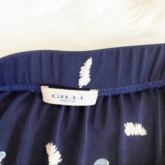 Gilli Blue & Black Floral Midi Skirt Size Small - Picture 6 of 9